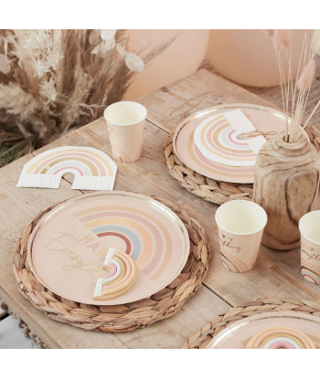 Assiettes "Happy Everything" arc-en-ciel