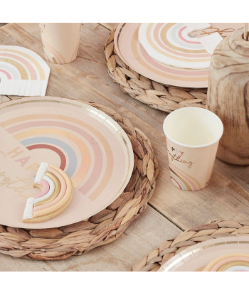 Assiettes "Happy Everything" arc-en-ciel