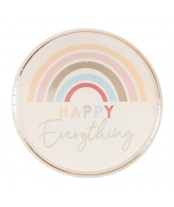 Assiettes "Happy Everything" arc-en-ciel