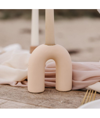 Bougeoir beige minimaliste