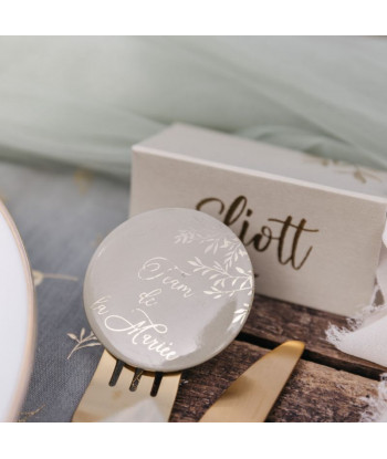 Badges EVJF "Team de la mariée" - blancs et or x2