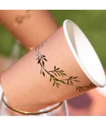 8 Gobelets Terracotta et Or