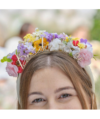 Serre-tête EVJF fleurs “bride to be”