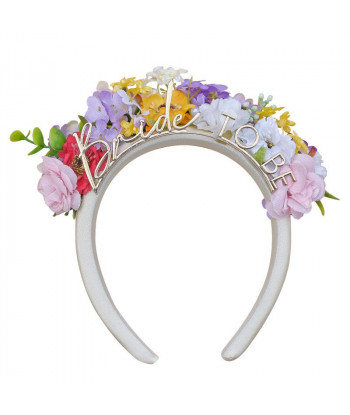 Serre-tête EVJF fleurs “bride to be”