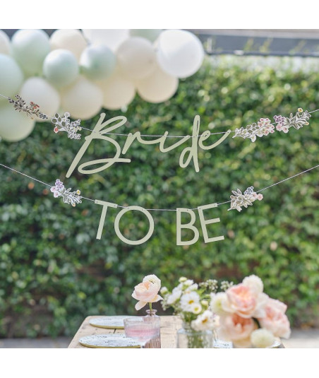 Guirlande EVJF fleuri - bride to be