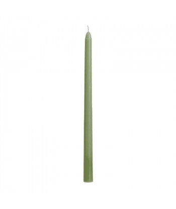 2 bougies flambeau vert sauge pour chandelier, bougeoir