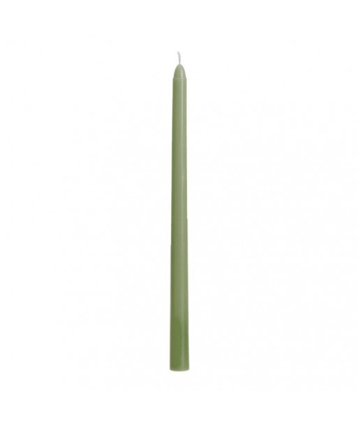 2 bougies flambeau vert sauge pour chandelier, bougeoir