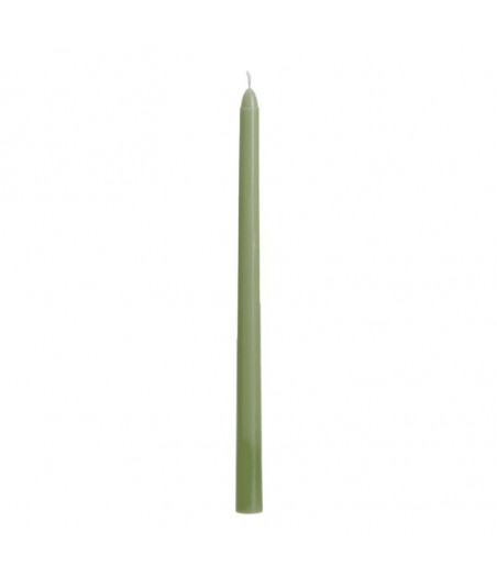 2 bougies flambeau vert sauge pour chandelier, bougeoir