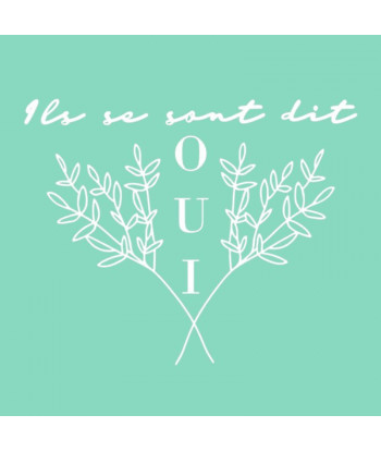 Sticker voiture mariage "ils se sont dit oui" avec fleurs