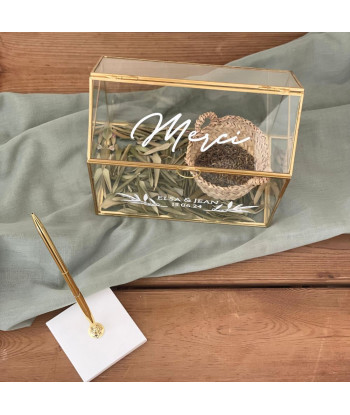 Urne mariage personnalisable en verre