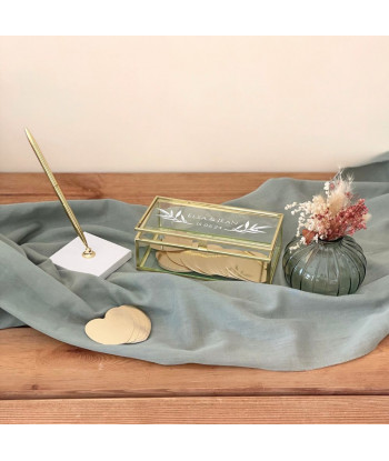 Alternative livre d’or - Boite en verre et métal or