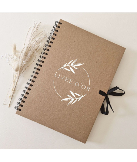 Livre d'or mariage provençal personnalisé kraft - Olivier