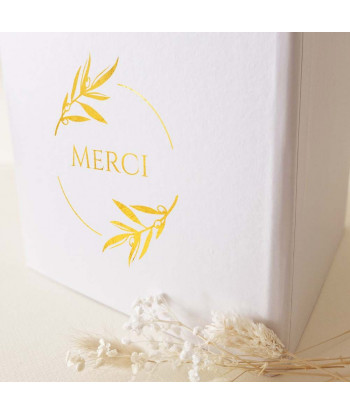 Urne mariage provençal blanche et or - Olivier