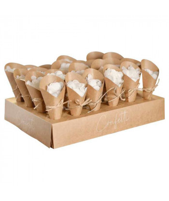 Support avec 24 cornets à confettis kraft avec confettis