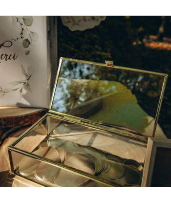 Alternative livre d’or - Boite en verre et métal or