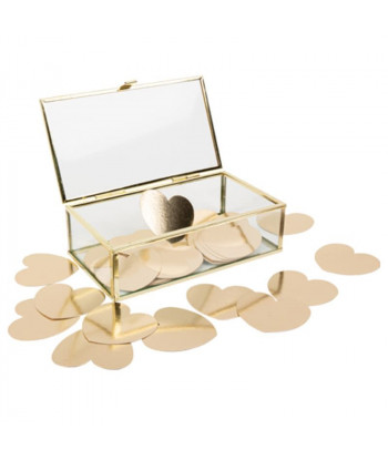 Alternative livre d’or - Boite en verre et métal or