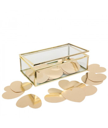 Alternative livre d’or - Boite en verre et métal or