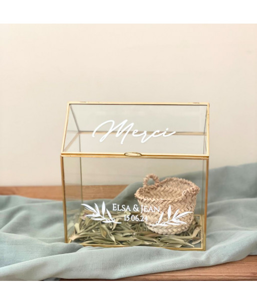 Urne mariage personnalisable en verre