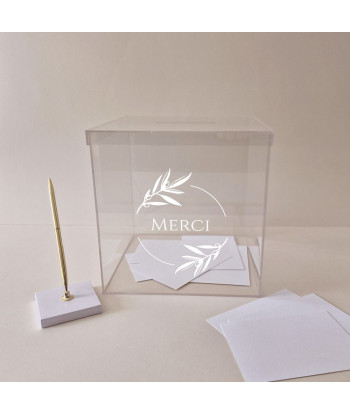 Urne mariage provençal transparente plexiglas - Olivier