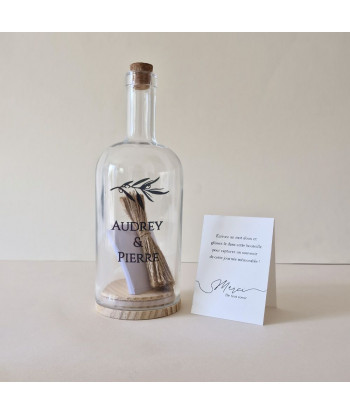 Alternative livre d'or mariage - Bouteille à messages personnalisable