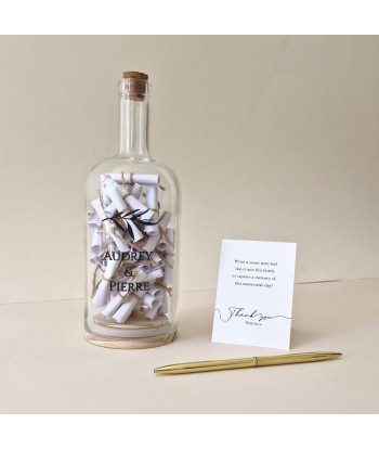 Alternative livre d'or mariage - Bouteille à messages personnalisable