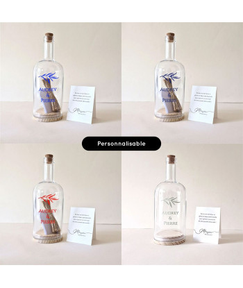 Alternative livre d'or mariage - Bouteille à messages personnalisable