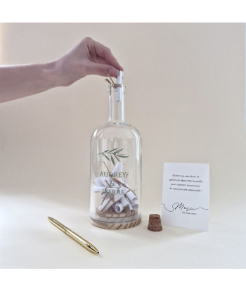 Alternative livre d'or mariage - Bouteille à messages personnalisable