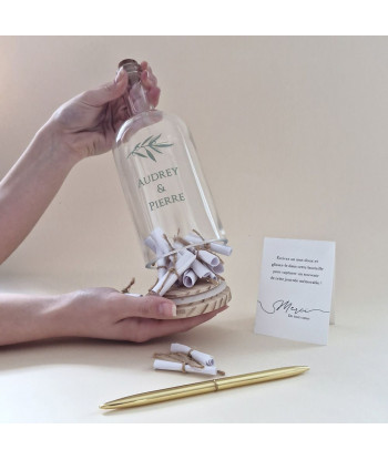 Alternative livre d'or mariage - Bouteille à messages personnalisable