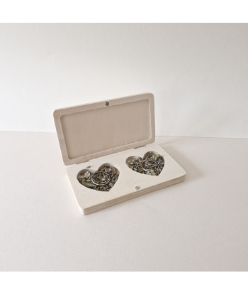 Boite à alliances personnalisable en bois gravé aux noms des mariés