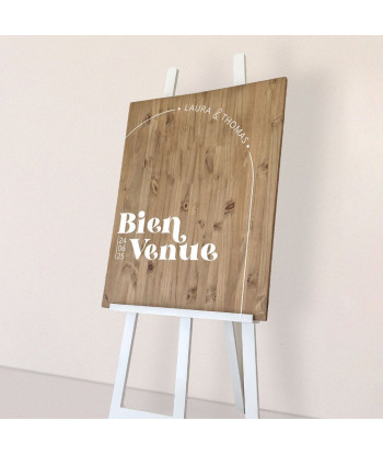Panneau de bienvenue mariage en bois -  Curve