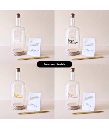 Alternative livre d'or mariage - Bouteille à messages personnalisable - Curve