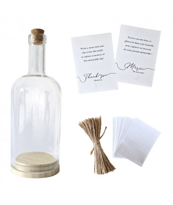 Alternative livre d'or mariage - Bouteille à messages personnalisable - Curve