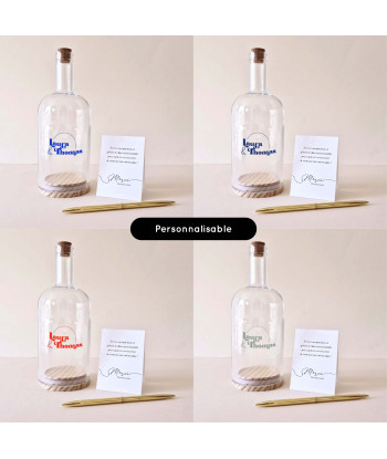 Alternative livre d'or mariage - Bouteille à messages personnalisable - Curve