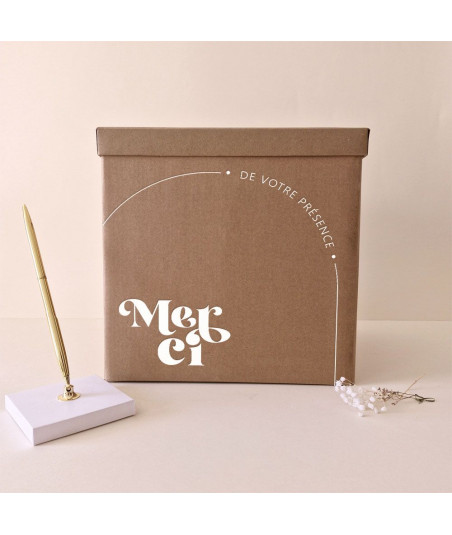Urne kraft mariage minimaliste - Curve