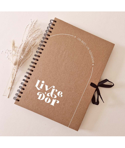 Livre d'or mariage minimaliste kraft -  Curve