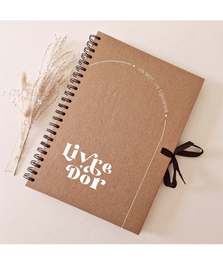 Livre d'or mariage minimaliste kraft -  Curve