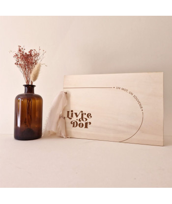 Livre d'or mariage minimaliste bois - Curve