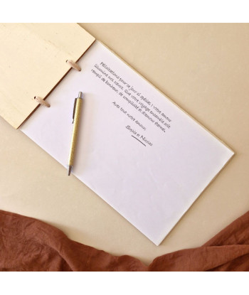 Livre d'or mariage minimaliste bois - Curve