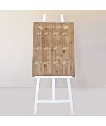 Plan de table personnalisable mariage provençal en bois - Olivier