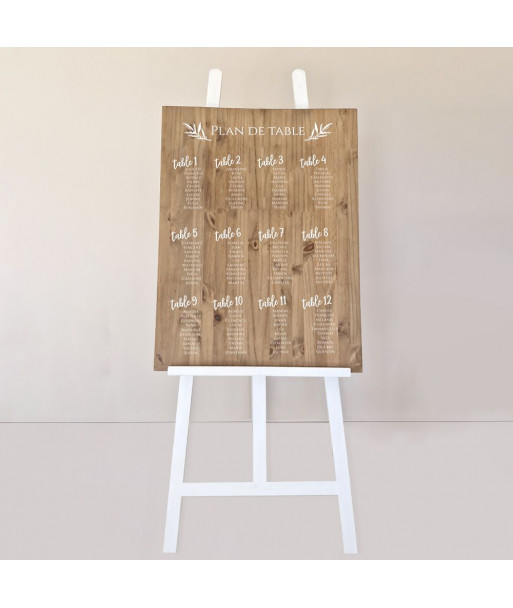 Plan de table personnalisable mariage provençal en bois - Olivier