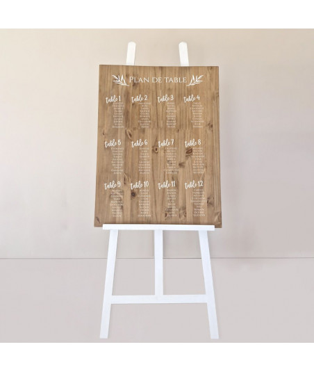 Plan de table personnalisable mariage provençal en bois - Olivier