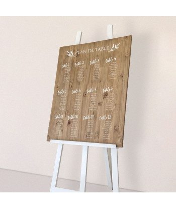 Plan de table personnalisable mariage provençal en bois - Olivier