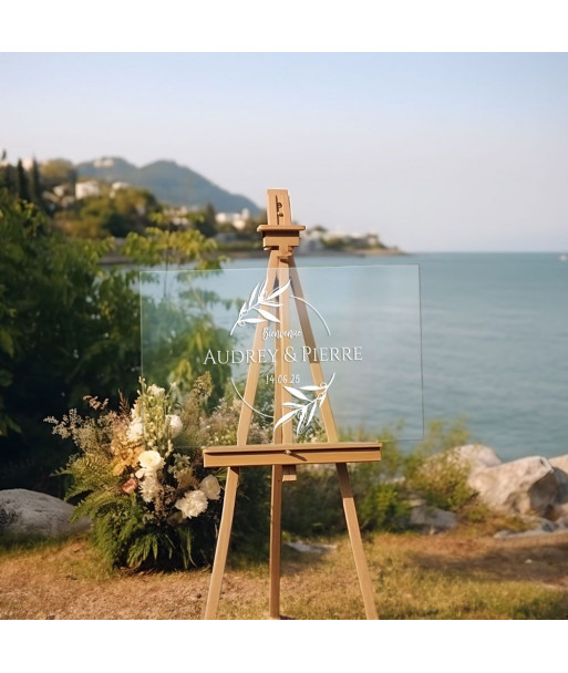 Panneau mariage provençal personnalisé en plexiglas - Olivier