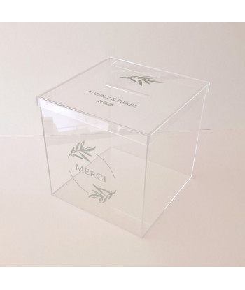 Urne mariage provençal transparente plexiglas - Olivier