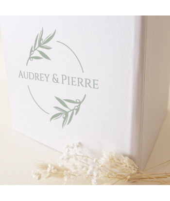 Urne mariage provençal blanche et or - Olivier