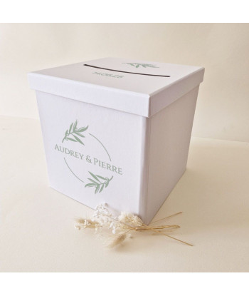 Urne mariage provençal blanche et or - Olivier