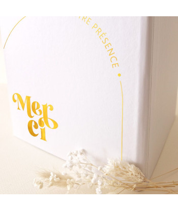 Urne mariage minimaliste blanche et or - Curve