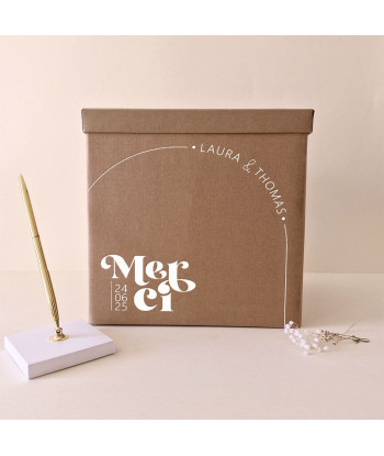 Urne kraft mariage minimaliste - Curve