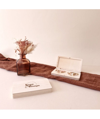Boite à alliances personnalisable en bois mariage  minimaliste - Curve