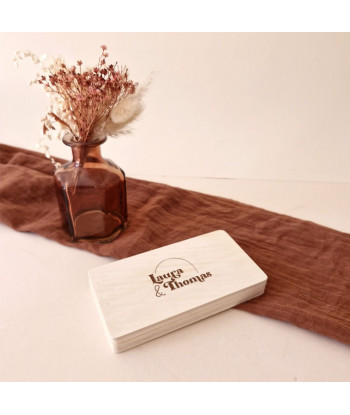 Boite à alliances personnalisable en bois mariage  minimaliste - Curve